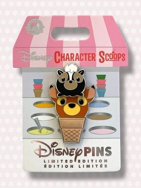 Disney Character Scoops Monthly Pin Series Bambi And Flower Pin LE 4000